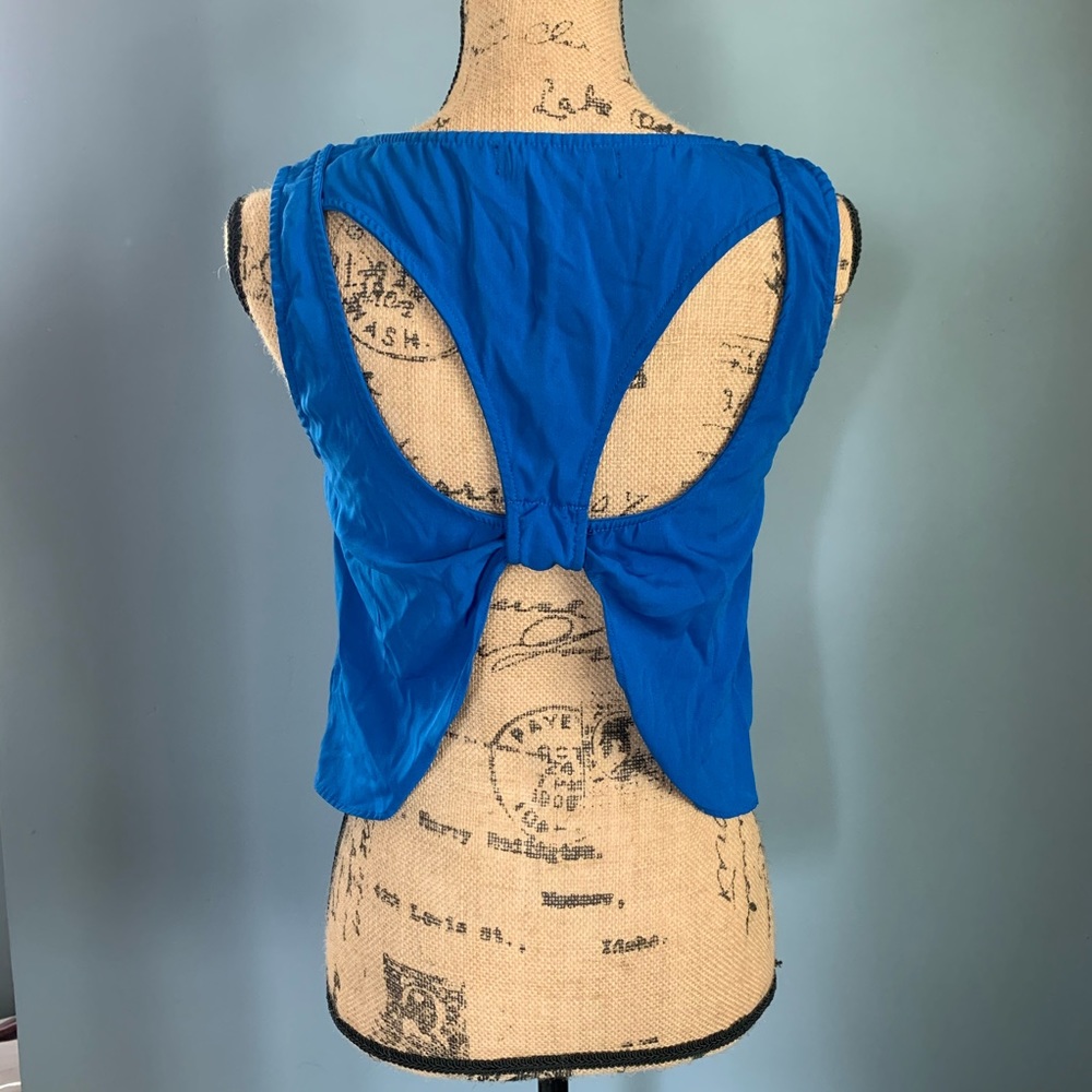 Mandee Blue Open Back Crop Top